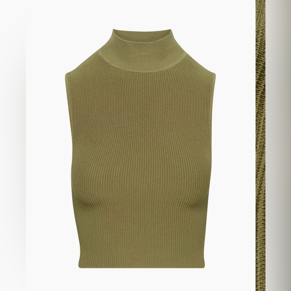 Aritiza Babalon green sculpt high neck tank - L